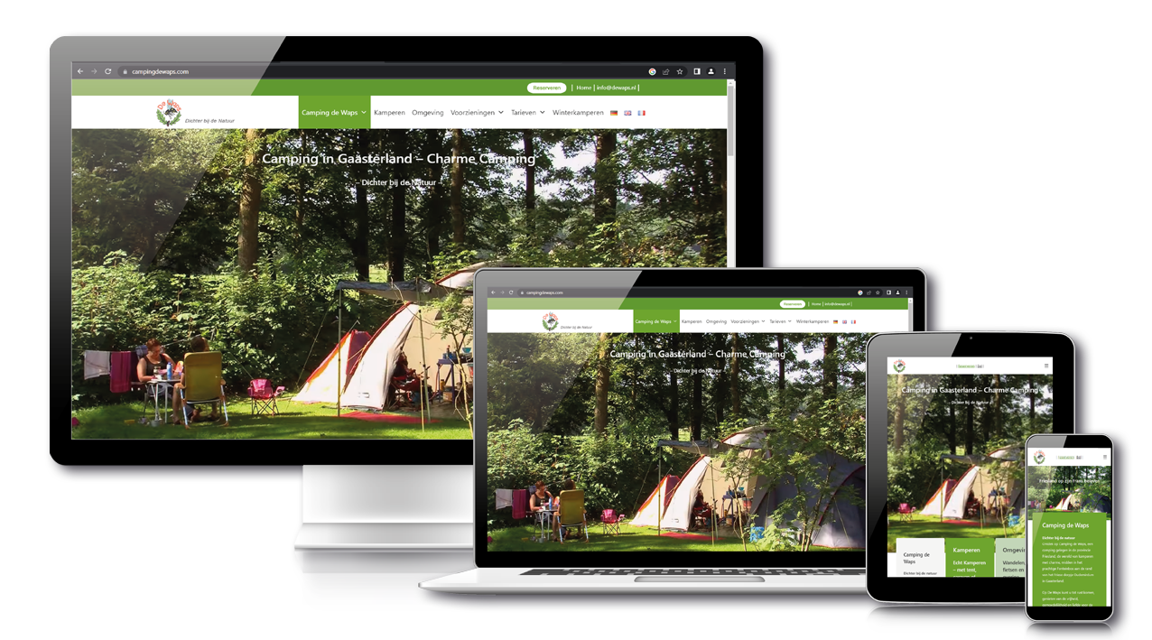 website bouwen en onderhouden Camping De Waps